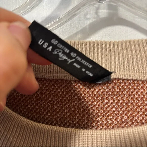 Two 2 Fly Sweater Horse Equestrian Western Oversized Pullover Tan Brown Size S M - Picture 4 of 7